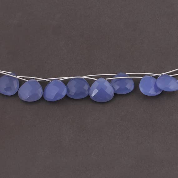 Calcédoine lavande naturelle en cœur facetté 18mm pour bijoux d'exception