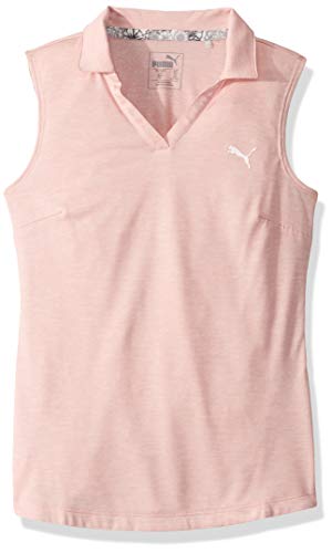 Puma Golf 2019 Girl's Heather Polo, BRIDAL ROSE, Medium