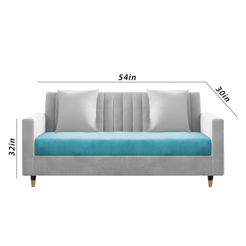 Image of Casaliving Garcia 3+2+1 Seater Sofa Set for Living Room (Turquise Grey Colour) Premium Fabric Sofa