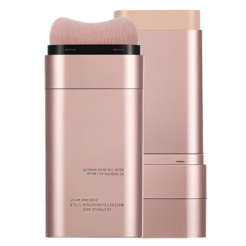 Fondotinta stick,2 in 1 Correttore, Copre Segni di acne, Macchie, Cerchi Scuri, Pori Spessi, Correttore di Crema, Consistenza Liscia, Abbinata a un Pennello（Avorio）