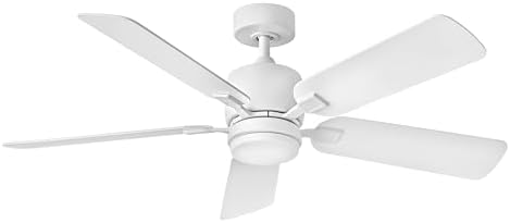 Hinkley Afton 52" Indoor Ceiling Fan with Light, Traditional Style, 5 Reversible fan blades, 4-Speed Wall Control Unit, Integrated LED, Chalk White