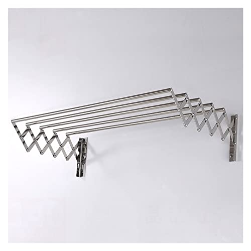 Kunyun Tendedero de Ropa montado en la pared, Tendedero plegable para toallas, Línea de Lavado de Acero inoxidable, Secadora plegable para El hogar (Plata 50 cm / 19,7 pulgadas)