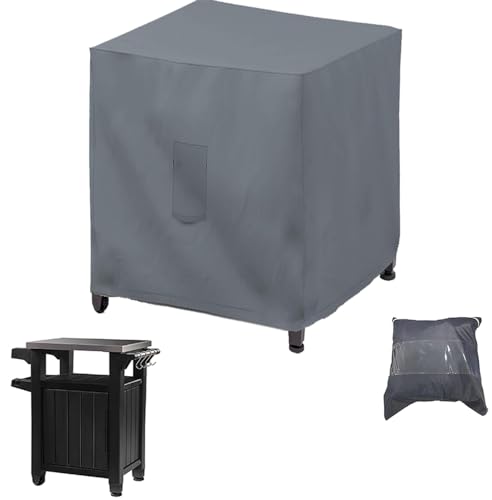 UCARE Prep Table Cover Compatible with 32in Keter Unity XL Portable Outdoor Prep Table/ Storage Cabinet Cover Heavy Duty Waterproof Grill Accessories Covers for Patio Kitchen Island Bar Cart, Gray