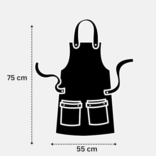 Image of Unisex Cooking Aprons | Waterproof Apron | Striped Design with 2 Front Pockets & Adjustable Neck Strap | Durable, Oil & Stain Resistant | Chef Apron for Cooking