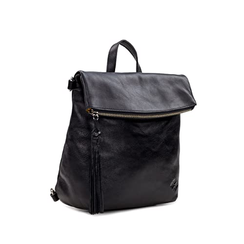Image of Patricia Nash Luzille 100% Full Grain Leather Backpack for Women - Convertible Backpack Tote - Genuine Leather BackPack Purse /Crossbody, Black O /S