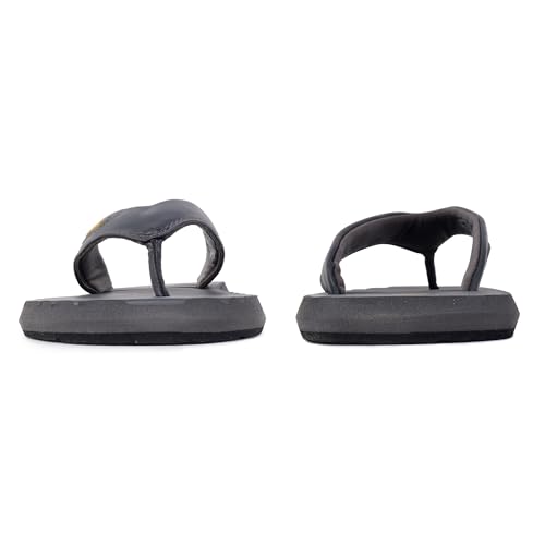 Image of SPARX Men SFG-99 Dark Grey Golden Yellow Flip Flops (Size - 6)