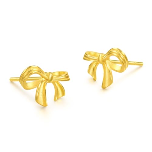 Image of CHOW SANG SANG 999.9 24K Gold Essence Butterfly Stud Earrings for Women 95306E