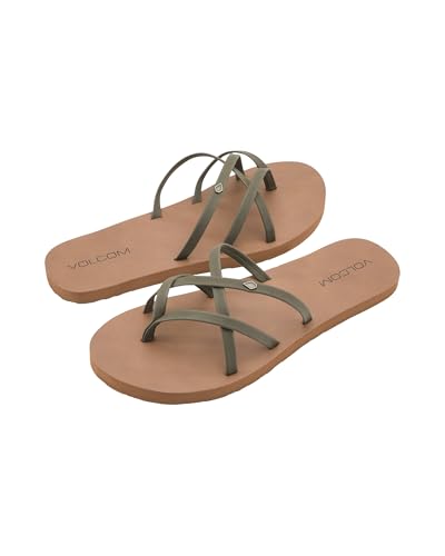 Image of Volcom Women's New School Strappy Flip Flop Flat Slide Sandal