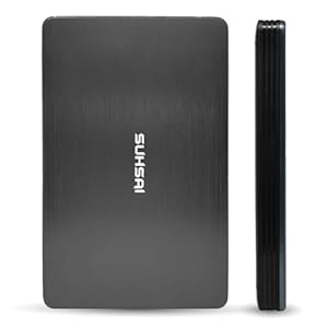 SUHSAI Externe Festplatte, 320 GB USB 3.0, leichte Festplatte zur Datensicherung und -speicherung, tragbare Gaming-Festplatte, HDD mit erweitertem Speicher für Gaming-Laptop, PC, Mac, Desktop – Grau