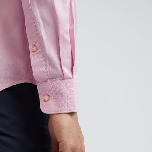 Image of Raymond Men Pure Cotton Slim Fit Structure Pattern Semi Cut Away Collar Formal Shirt