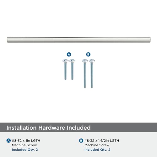 Image of Amerock 8-13 /16 inch Bar Pulls Stainless Steel Drawer Pull | 8-13 /16 inch (224mm) Center-to-Center Mounting Distance and 11-3 /16 inch Overall Length, Durable Stainless Steel Cabinet Hardware