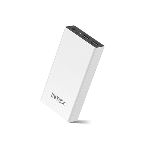 Image of Intex Core 20K Poly 20000mAh Power Bank with 12W, Dual USB Output, Type-C & Micro Input, LED Indicator, Multi-Layer Protection, Portable Charger for Smartphones & Tablets (White)