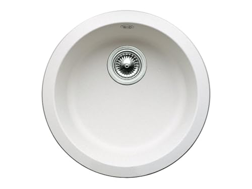 BLANCO RONDO | Granitspüle aus SILGRANIT weiß | Einbauart: Einbau von Oben | für 45 cm breite Unterschränke | Die runde individuelle Lösung für kleine Küchen | Ø 45 cm