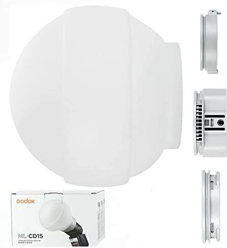 GODOX ML-CD15 Collapsible Softbox Diffusion Dome Flash Diffuser Modifier With 3 Adapters For Godox V1 V1PRO AD100PRO AD200PRO V860III V860II V850II TT685II TT685 TT600 TT560II TT520II TT660S AD300PRO - View #7