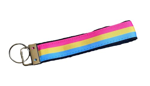 Pansexual Flag Pride Key Fob Wristlet - 5 Inches/Key Fob/LQBTQ Gift/Pan Pride Accessories