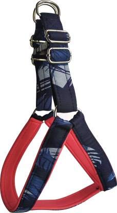 ADIOS Dog Belt 1 inch Designer Padded Blue Dog Body Harness Adjustable Chest Size 22-29 inch Dog Body Harness for Your Pet Dogs.