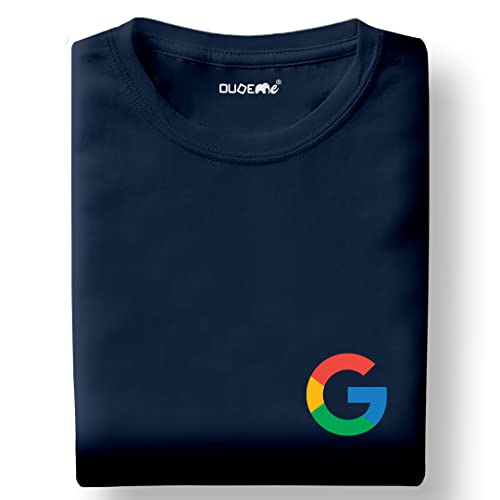 DUDEME Men's Google Pocket Print T-Shirt, 100% Cotton T-Shirts for Programmer, Coding, Developer, Software Mens, Round Neck T Shirts for Women, Half Sleeve Tshirt for Men