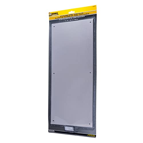 BRINKS Commercial - Commercial 16\" Push Door Plate, Stainless Steel Finish - Rust and Corrosion Resistant Door Plate