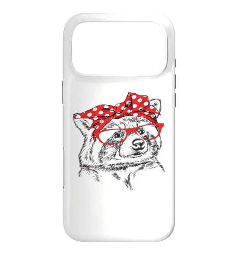 Cute Funny Womens Girls Red Bandana Glasses Raccoon Lover �X�}�z�P�[�X iPhone 17 Pro Max �p
