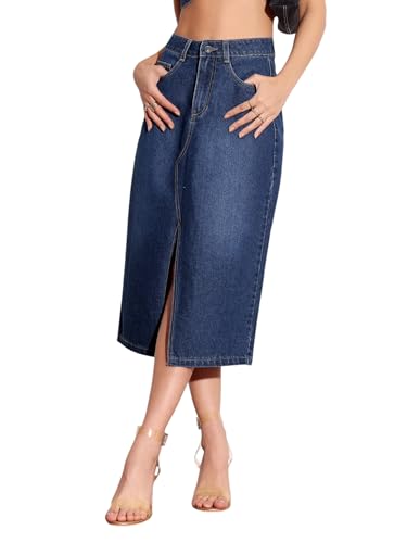 Mini jupe trapèze en denim stretch pour femme Miss Chase