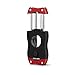 Colibri Premium V-Cut Cigar Cutter - Ergonomic Stainless Steel Spring-Loaded Blade, Ideal for up to 60+ Ring Gauge - Gift for Cigar Enthusiasts (Red)