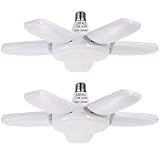 LBFXQ ガレージライト 100W 作業灯 6灯式 昼白色 6500K10000LM 天井照明 取付簡単 工事不要 角度調節可能 省エネ工事用ライト 高輝度 車庫 倉庫 納戸 作業灯 昼白色（2個）