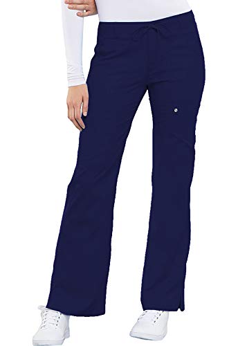 Cherokee Women's Luxe Contemporary Fit Low Rise Drawstring Cargo Pant, Navy, Medium