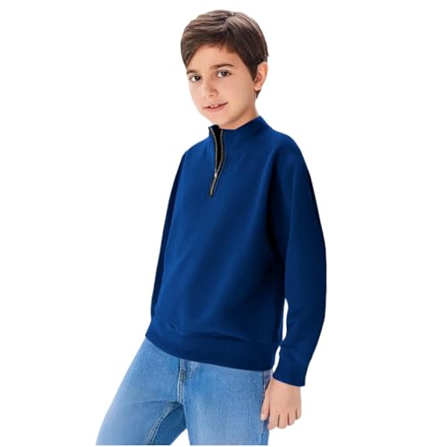 Boys Half Zipper Sweatshirts Cute Trendy Fall Pullover Tops for Youth Long Sleeve Sweater Workout School Sport Clothes Blue4