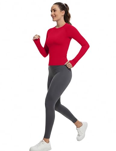 Image of MathCat Workout Shirts for Women Long Sleeve, Workout Tops for Women, Quick Dry Gym Athletic Tops,Seamless Yoga Shirts XS-XL