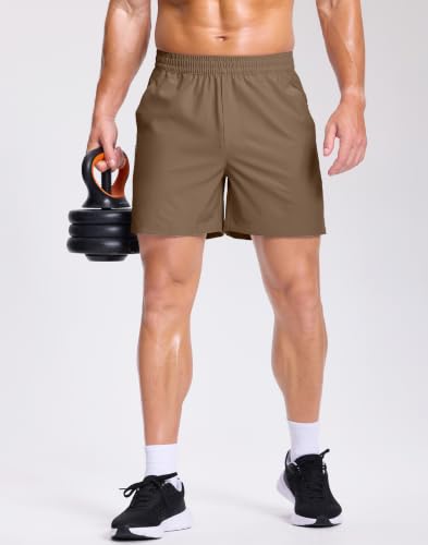 Image of GGJ Men's Lightweight Athletic Shorts with 2 Zipper Pockets 7 inch /9 inch /5 inch Gym Workout Running Quick Dry Tennis Shorts for Men