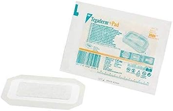 Tegaderm - 3 M Tegaderm+Pad Film Dressing W/Non-Adherent Pad، 3 1/2 "X 6"، 25/Bx، 3M3589