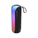 T&G Bluetooth Speakers, Portable Wireless Stereo Speaker with Colorful Lights, IPX4 Waterproof, White Elephant Gifts for Adults, HD Sound, TWS Pair, for Home/Party/Outdoor