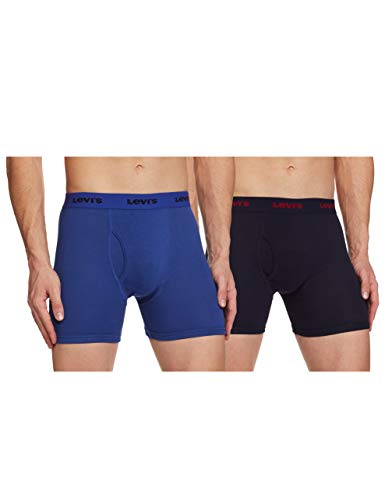 Image of Levi's 001 Classic Boxer Brief for Men | 100% Pure Cotton | Solid | Mid-Rise Men's Underwear | Anti-Roll Waistband | Durable Comfort with Extra Supportive Gusset | Functional Fly | Pack of 2