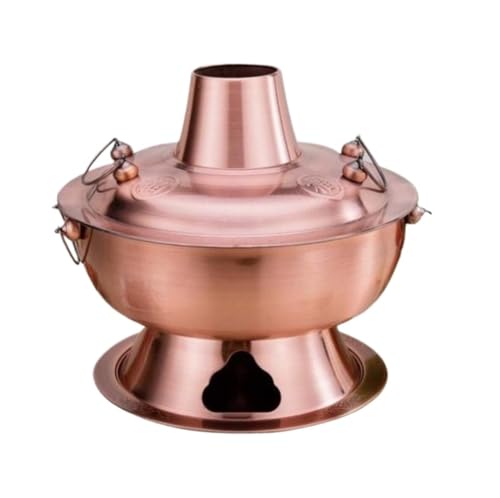 INUUXLG Hot Pot Hot Pot Cooker Chinese Hot Pot Stainless Steel Traditional Heating Soup Cookware Chinese Hot Pot(A,34cm) (A 28cm) (A 34cm)