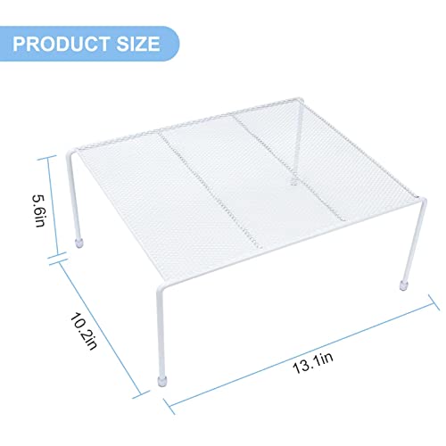 Set Of 6 Mesh Kitchen Shelves Cabinet Storage Shelf Rack (13.1 X 10.2 Inch) ，Kitchen Bathroom Pantry Cupboard Desk Home Office, Fridge, Cabinet, Bathroom Cupboard, Non-Slip Plastic Feet (White) #TOP5