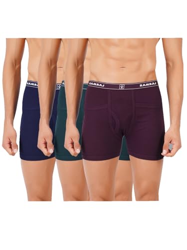 Image of RAMRAJ COTTON Men Cotton Trunks - Multicolor| Outer Elastic Waistband With Double Side Pockets
