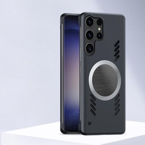 �����O���t�F�����M��p�}�O�l�b�g���X�}�z�P�[�X Samsung�p S26 S25 S24 S23 Ultra S22 Plus S21 Fe �t���[�����X�J�o�[�iS21�p/�u���b�N�j