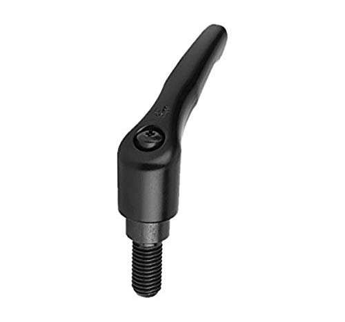 Kipp 06460-2081X40 Zinc Adjustable Handle with M8 External Thread, Modern Design Style, Steel Components, Metric, Black Satin Powder-Coated Finish, Size 2, 40 mm Screw Length