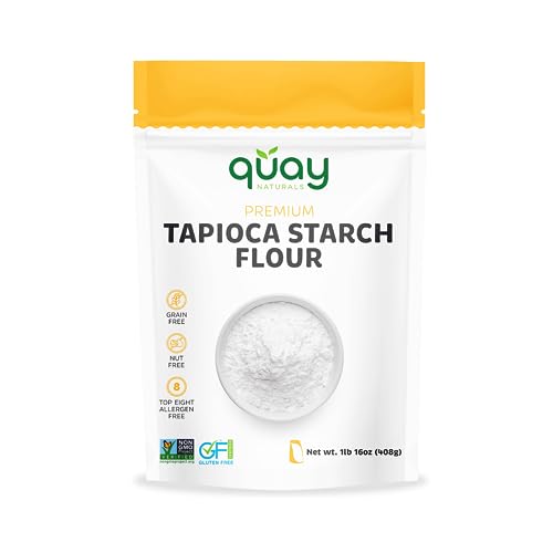 Tapioca Starch Flour - Gluten Free, Non-GMO Tapioca Flour - Made from 100% Yuca Root - Wheat Flour Substitute & Alternative - All Purpose Thickening Agent for Sauces & Gravies - 1 Pound