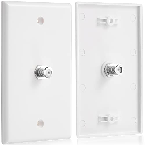 Weewooday 100 Pcs 1 Port TV Cable Wall Plate with F Connector, White by Weewooday - Used condition - Image 6