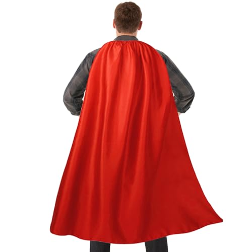 Dajiahao Adult Superhero Cape and Mask for Man and Woman - Halloween Vampire Cape Super hero Party Capes Superhero Costume(red-120cm)