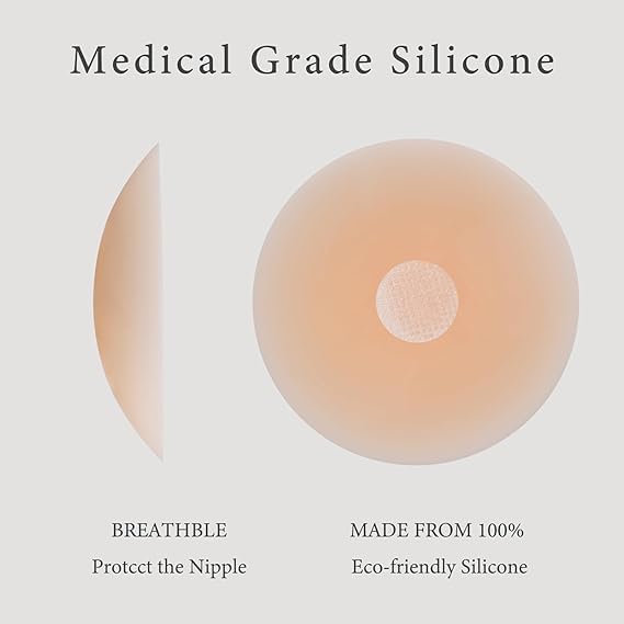 DClub Nipple Covers Sticker Reusable Comfortable & Natural Invisible Adhesive Silicone Pasties for Women with Storage Case, 3 Pairs (Skin) ||Free Size|| - Image 2 thumbnail