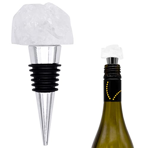 Tapón de botella de vino de metal de cristal de cuarzo transparente