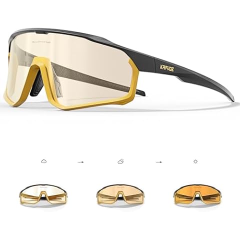 KAPVOE Photochromic Cycling Glasses Men Women Clear Mountain Bike Sunglasses MTB Sports Transition Triathlon Bicycle Running Cover