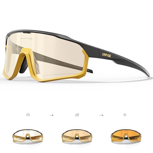 KAPVOE Gafas de Ciclismo Fotocromáticas Bicicleta Montaña Transparentes MTB Hombre Mujer Gafas de Sol Deportivas Running