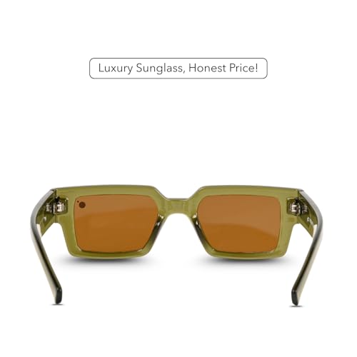 Image of MOONX Gemini UV Protected Rectangular Sunglasses for Men & Women | PC Frame | PC Lens | Stylish Unisex Eyewear for Driving, Travel & Casual Outings