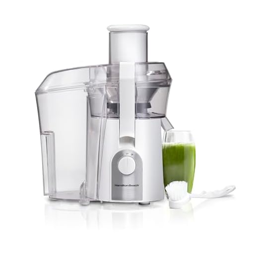 Hamilton Beach Juicer Machine, Big Mouth 3” Feed Chute for Whole Fruits and Vegetables, Easy to Clean, Centrifugal Extractor, Vegetable & Fruit Juicer, BPA Free, 800W Motor, White