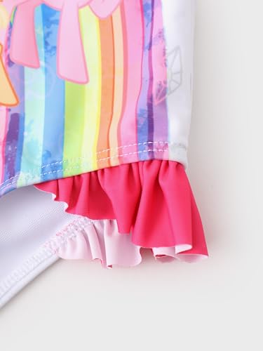 Image of My Litle Pony One Piece Swimsuit Pony Print Off-Shoulder Ruffle Summer Swimwear Beach Pool Kids, Pink, 2‑9 Years