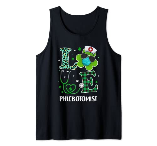 Ph 2022 St Patricks Day Love Phlebotomist Funny Shamrock Canotta