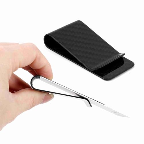 Portfel z Klipsem na Pieniądze z Włókna Węglowego Ultralight Business Money Cash Clip Cards Credit Clamp Wallet Przenośny Wizytownik dla Kobiet Mężczyzn